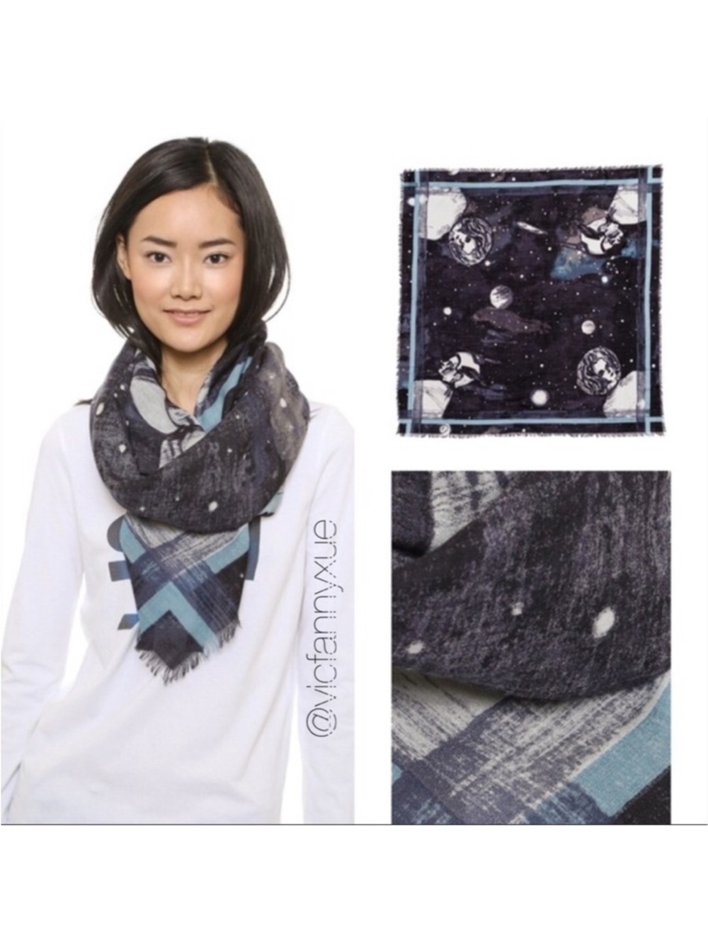 New Marc by Marc Jacobs wool graphic scarf